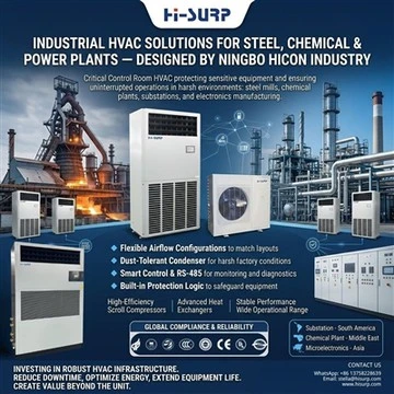 Industrielle HVAC-løsninger til stål-, kemi- og kraftværker — designet af Ningbo Hicon Industry